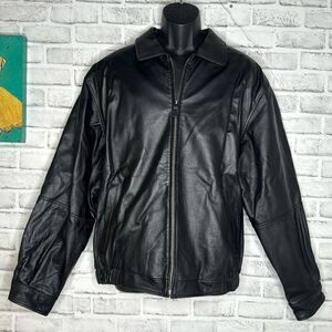 St. John’s Bay Genuine Black Leather Jacket Size XXL XL